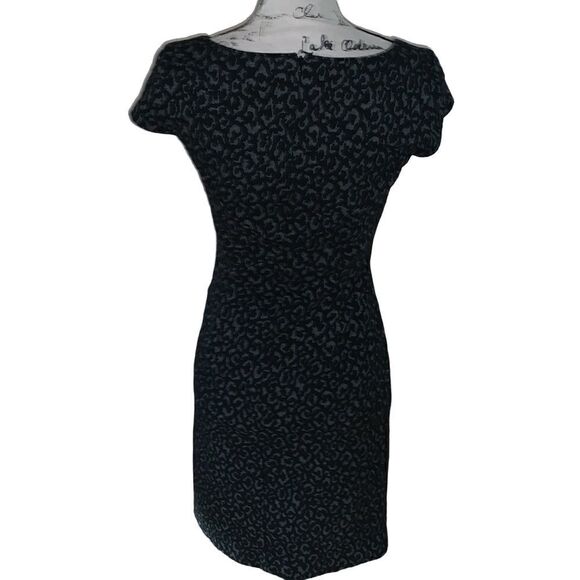 ANN TAYLOR animal print side-gathered short sleeve dress 2 - Picture 3 of 8